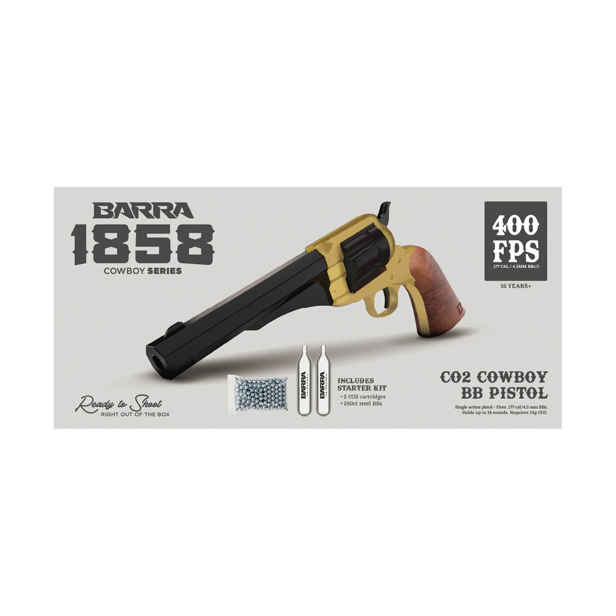 1858 CO2 Pistol Kit - Black & Gold - Image 13