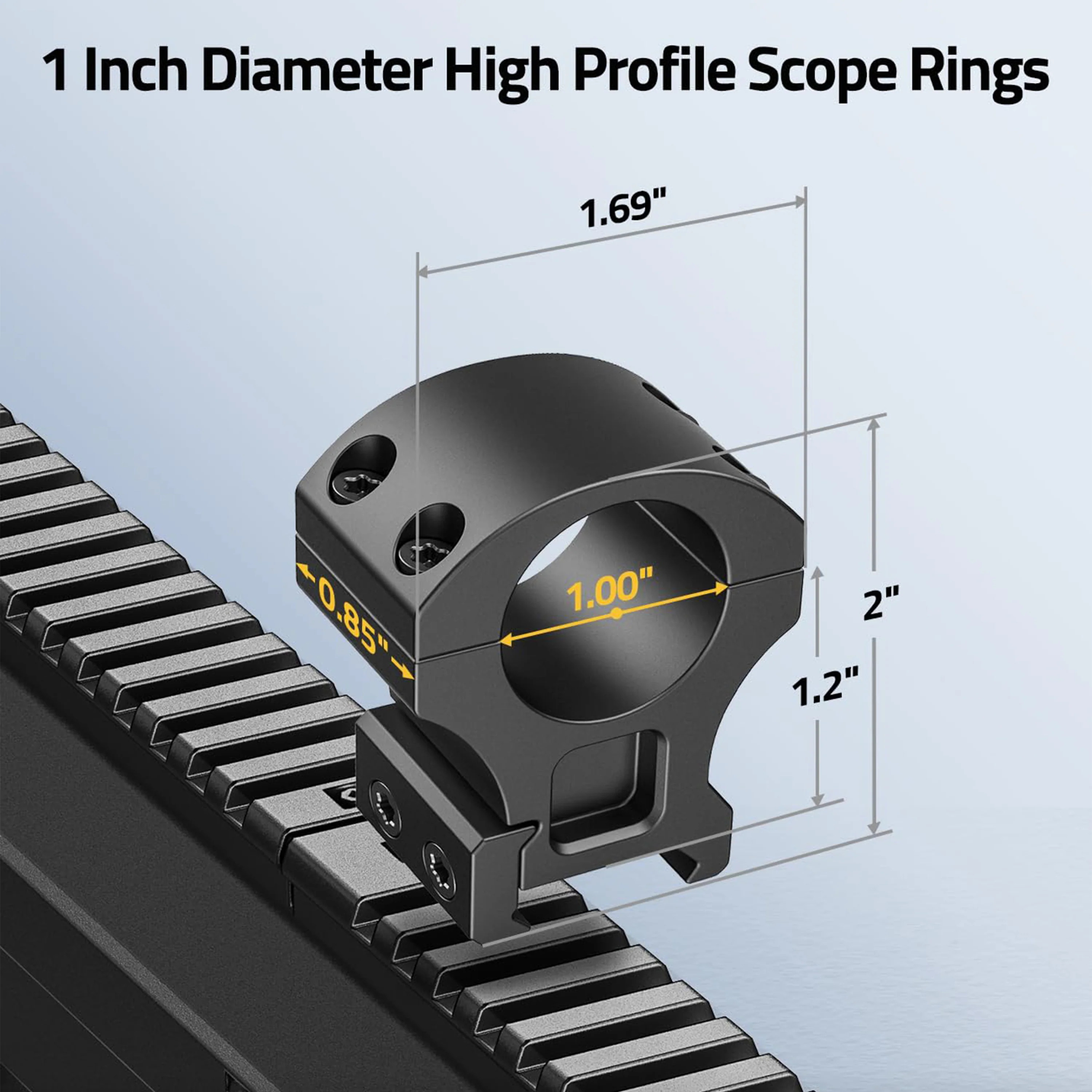 CVLIFE Precision 1 Inch Scope Rings Mount - 2 Pieces - Image 5