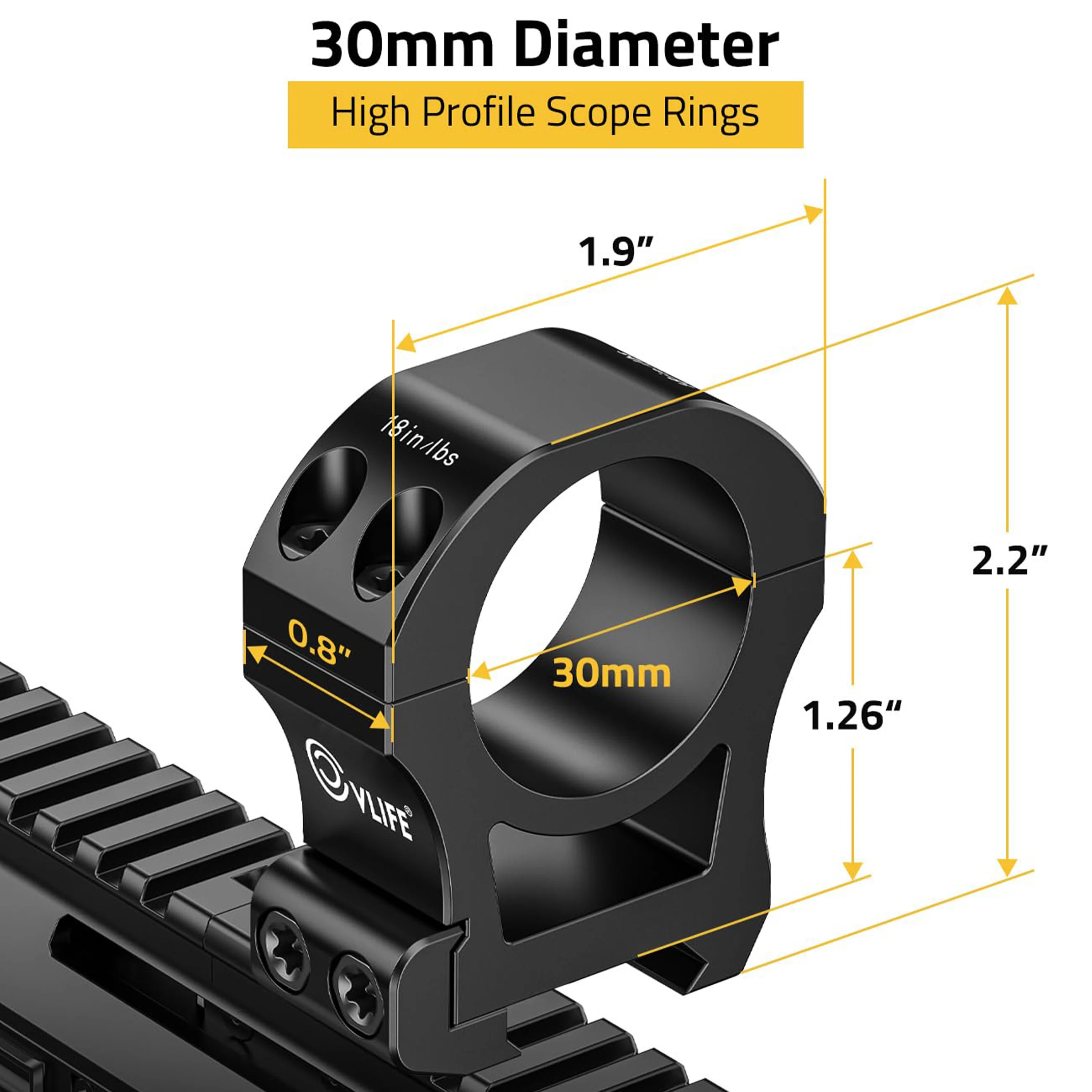 CVLIFE Precision 30mm Scope Rings Mount - 2 Pieces - Image 2