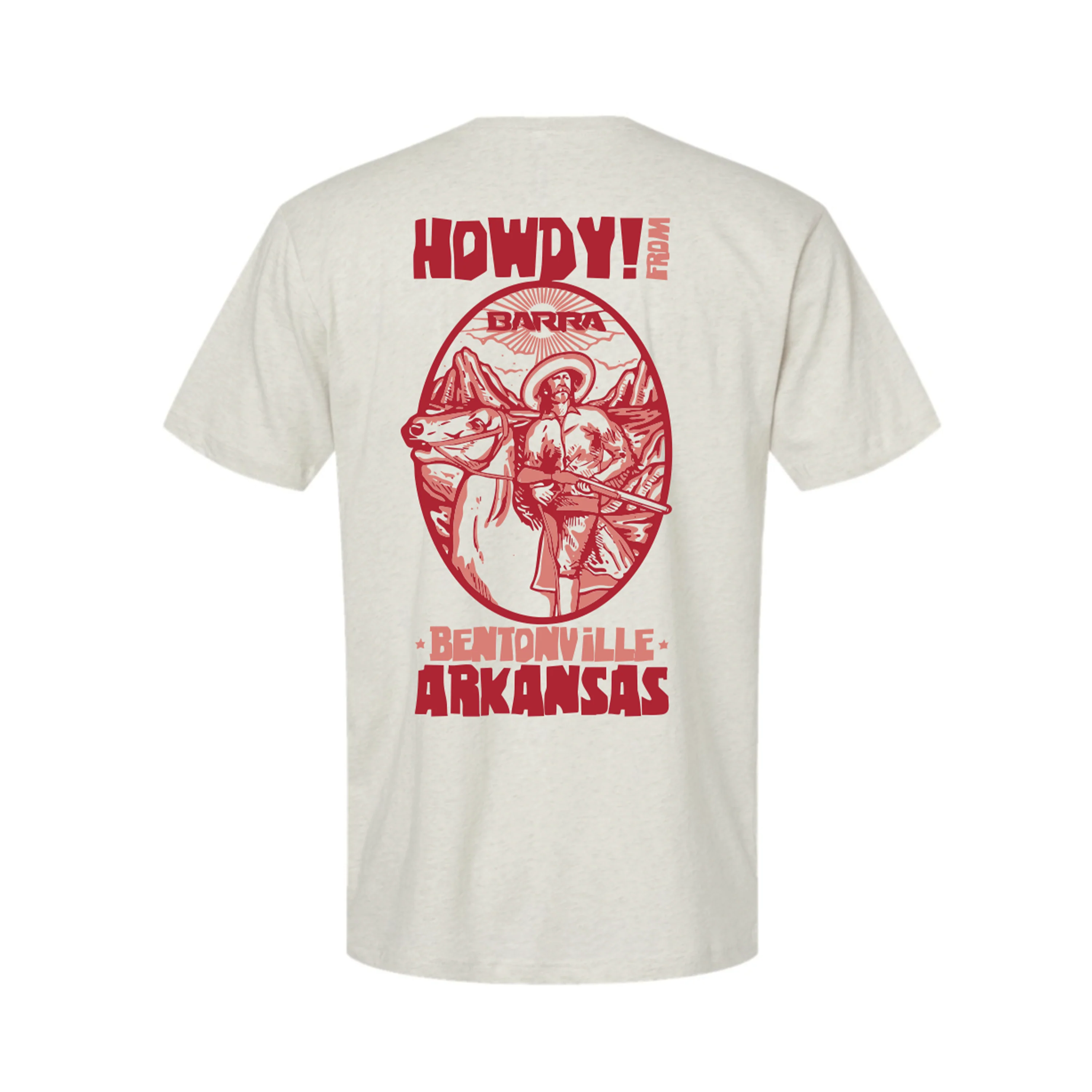 Cowboy Men's T-Shirt - Red & Natural Heather - Image 2
