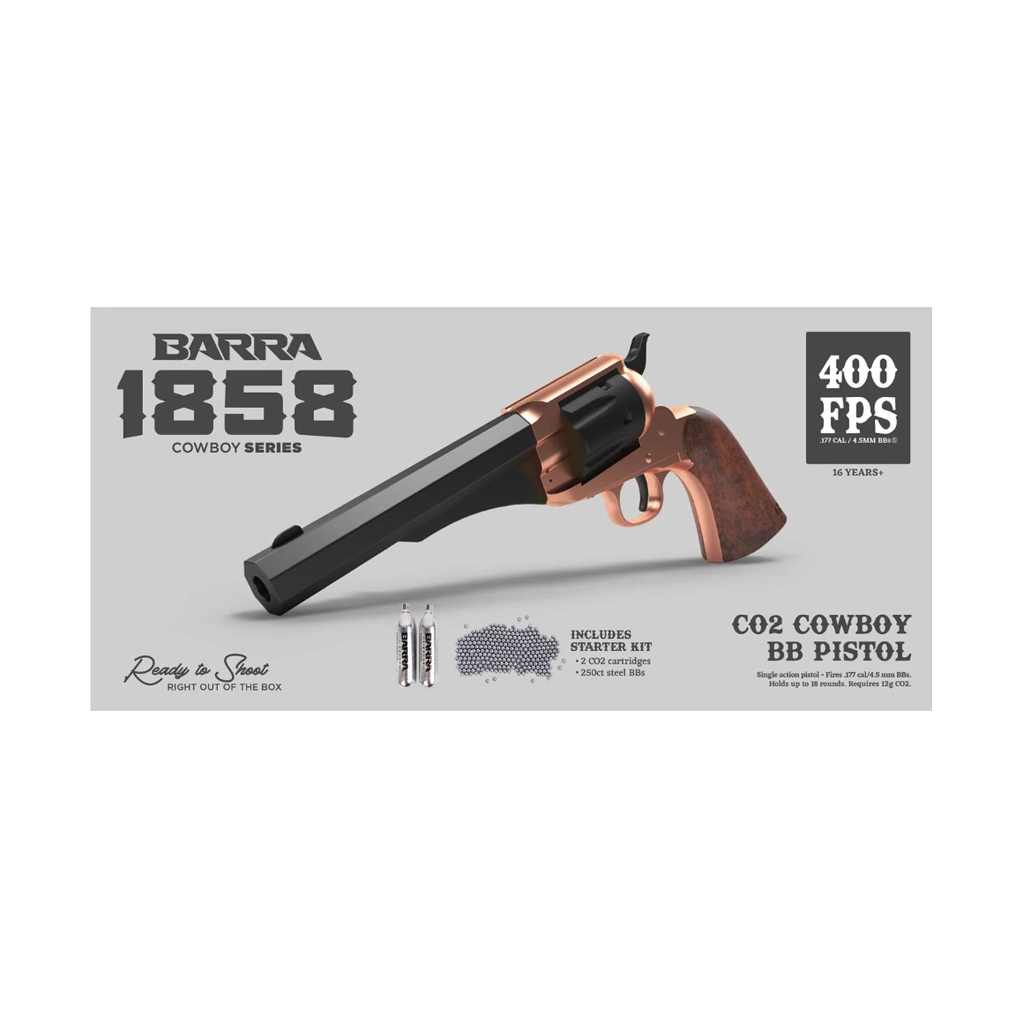 1858 CO2 Pistol Kit - Black & Rose Gold - Image 8